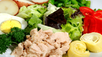 Plate of healthy foods