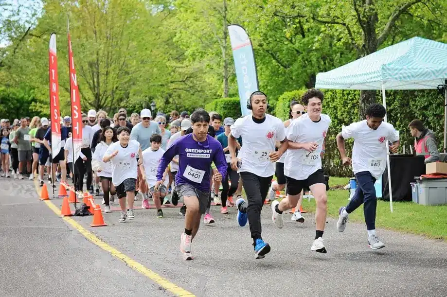 Peconic Landing Raises $28,570 for the Greenport Fire Department at 19th Annual John May Mile and 5K 1 The starting line at the 2025 John May Mile and 5K Race.