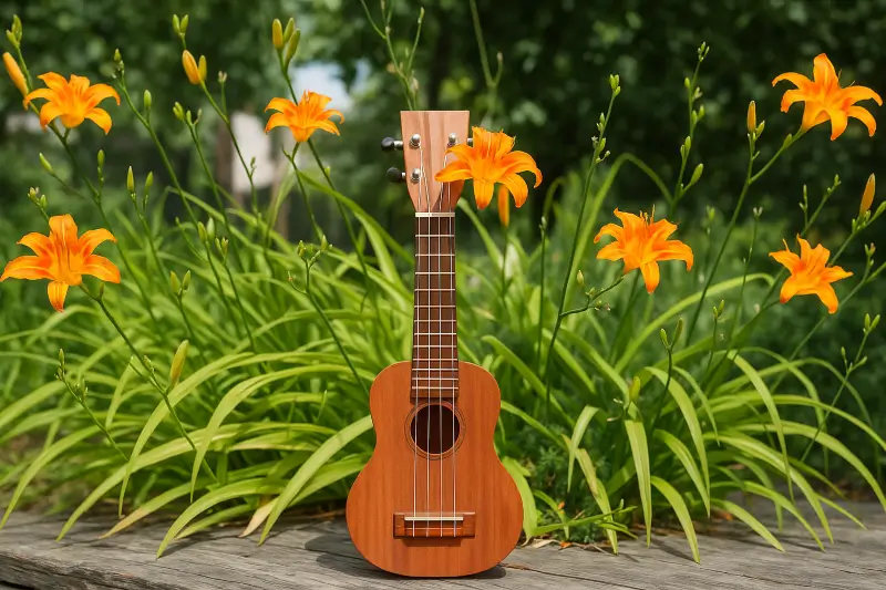 Ukulele with flowers